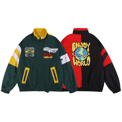 Chaqueta Motociclista Casual Suelta con Cuello Mao para Hombre - Image 14