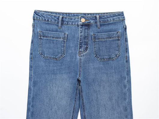 Jeans Cintura Alta con Detalles de Moda Europea y Americana - Image 9