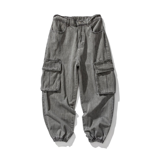 Pantalón Cargo Denim con Múltiples Bolsillos