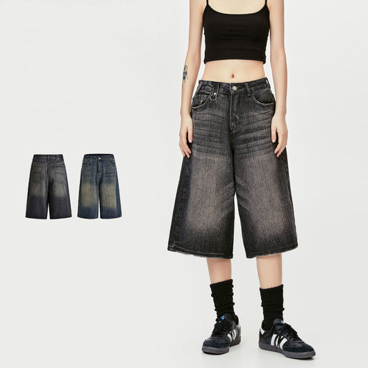 Pantalones Vaqueros Cropped Rectos Efecto Vintage Desgastado - Image 11
