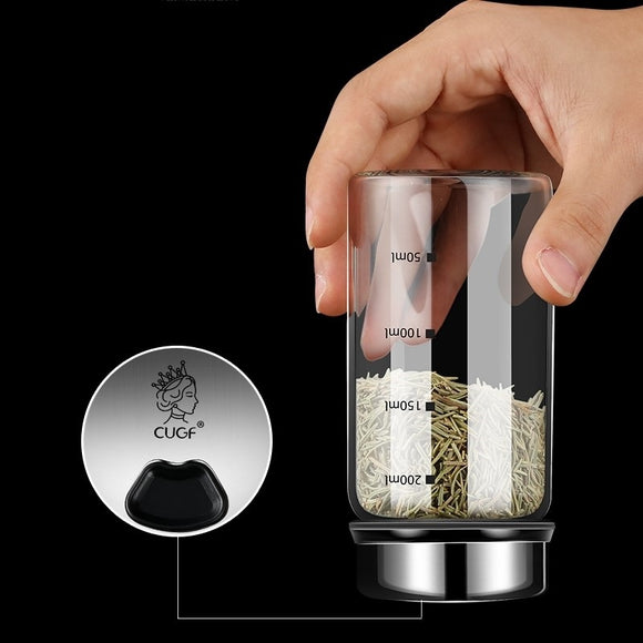 Botella Dispensadora de Condimentos Rotatoria de Vidrio