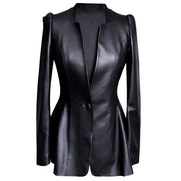 Chaqueta de Cuero Corta para Mujer