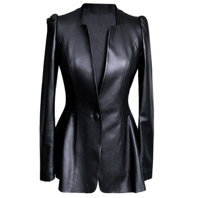 Chaqueta de Cuero Corta para Mujer