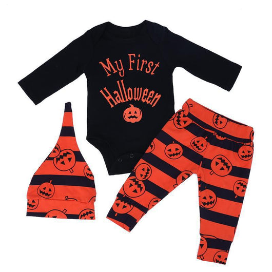 Conjunto de Tres Piezas de Algodón Infantil Temática Halloween con Alfabeto - Image 3