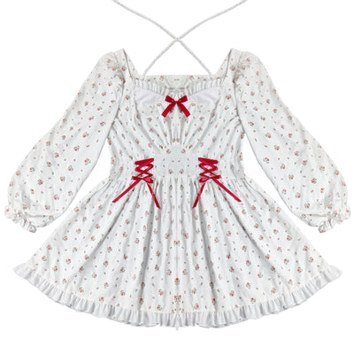 Vestido Largo de Cintura Alta con Mangas Largas y Estampado Floral Suave - Image 10