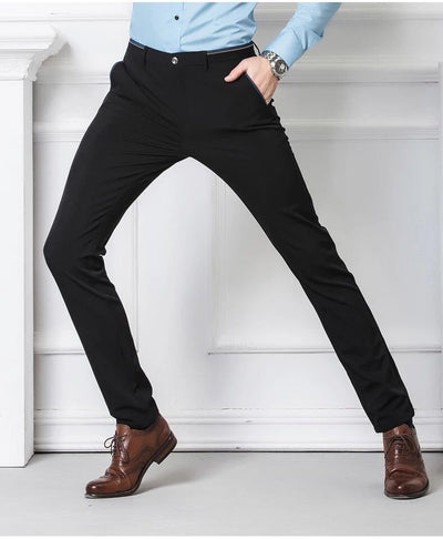 Pantalones Elásticos de Vestir Casual para Hombre Adulto - Corte Recto Suelto - Image 19