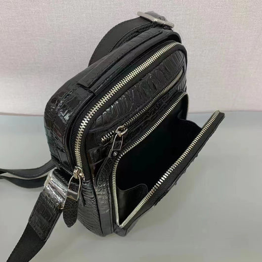 Bolsa Crossbody de Cuero de Cocodrilo para Hombre - Diseño Versátil - Image 6