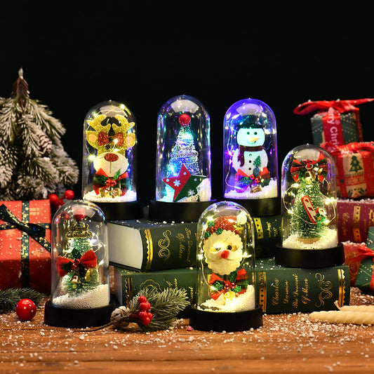 Árbol de Navidad LED con Pantalla de Cristal y Flores Decorativas - Image 2