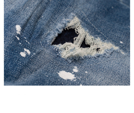 Jeans para Hombre con Efecto Spray Paint y Lavado Tinta Artística - Image 8
