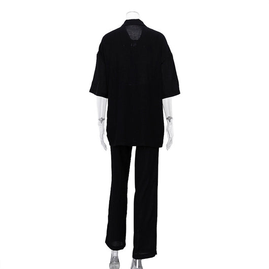 Conjunto Elegante de Pantalón y Blusa Suelta para Mujer - Image 16