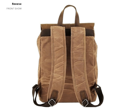 Mochila de Viaje Impermeable Cuero Crazy Horse y Lona para Hombre - Image 21