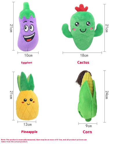 Juguete Interactivo de Peluche con Sonido - Frutas y Verduras para Perros y Gatos - Image 12