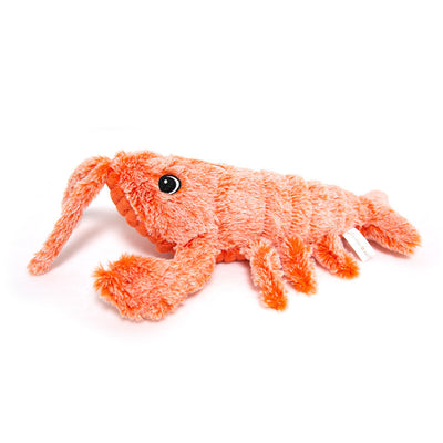 Pink plush shrimp pet toy with black eyes, designed for cats, on a white background. "Random color" text. - Image 13