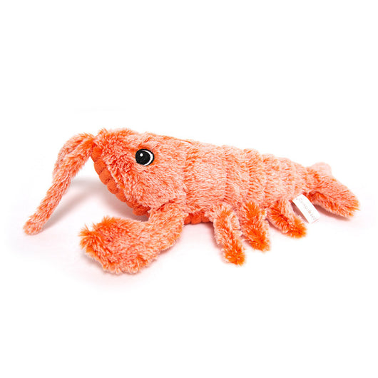 Pink plush shrimp pet toy with black eyes, designed for cats, on a white background. "Random color" text. - Image 13