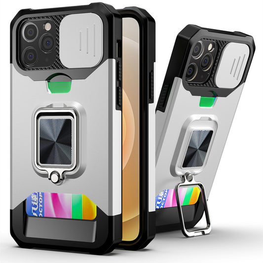 Funda Protectora con Soporte Magnético y Anillo para Tarjeta - Image 2