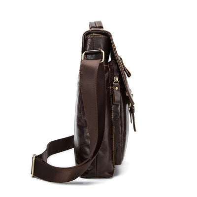 Bolso Bandolera de Cuero Baotou Retro con Solapa Clamshell - Image 2