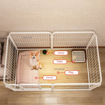 Corral Moderno de Hierro para Perros Pequeños y Medianos - Puerta de Aislamiento Interior - Image 3