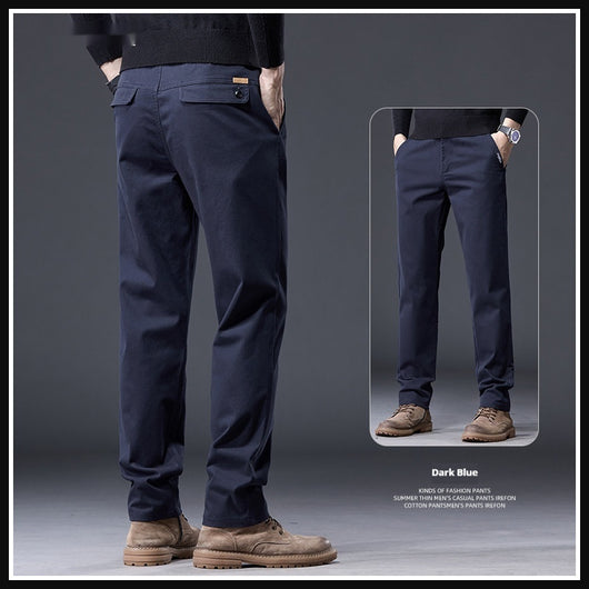 Pantalones Casuales de Algodón Puro con Stretch - Corte Recto Relajado para Hombre - Image 5