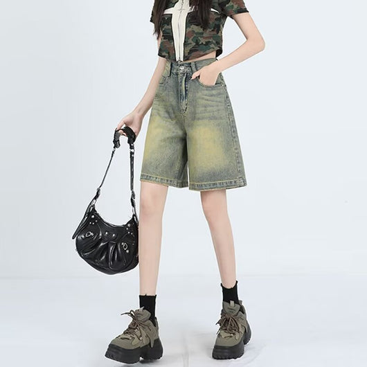 Shorts Denim Retro Lavado para Mujer - Estilo Casual Versátil