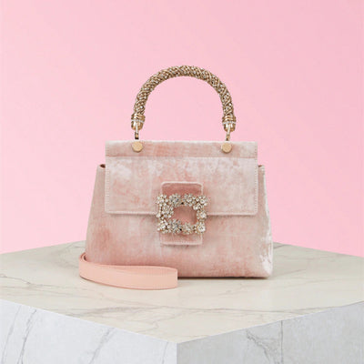 Bolso Tote Elegante con Flores de Diamantes y Cristales