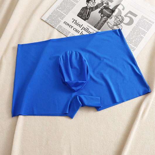 Bóxers de Seda Helada para Hombre - Cintura Media Color Sólido Verano - Image 7