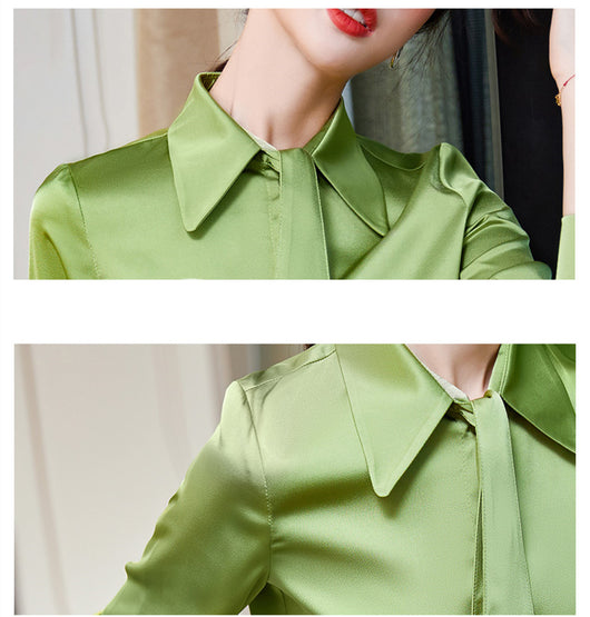 Blusa Ejecutiva sin Planchado con Cuello y Volantes - Image 14