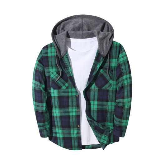 Chaqueta Hoodie Cuadriculada Moderna para Hombre - Image 15
