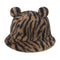 Gorro Pescador con Orejas de Oso y Estampado de Leopardo
