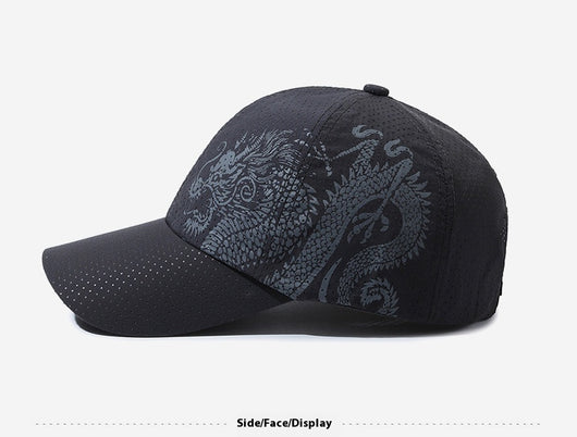 Gorra de Béisbol Hombre Estilo Chino Dragón Impreso Poliéster - Image 16