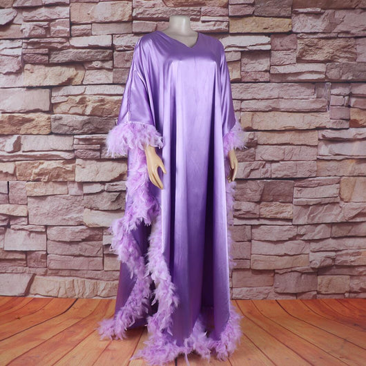 Vestido Africano Suelto de Lujo con Manga Murciélago y Abertura Alta - Image 9
