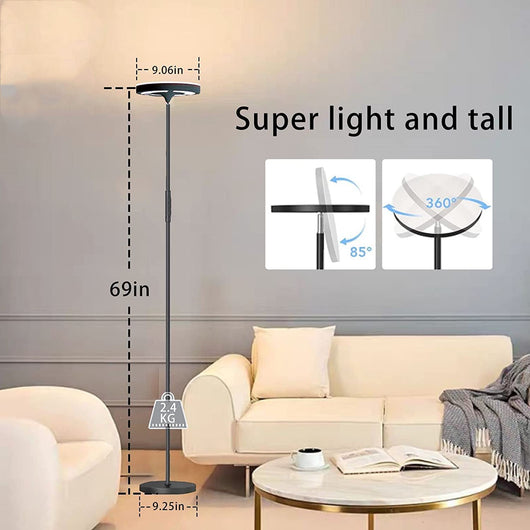 Lámpara de Pie LED Regulable con Control Remoto para Lectura - Image 2