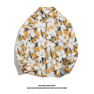 Camisa Retro Holgada Estilo Hong Kong con Estampado de Manga Larga para Hombre - Image 31