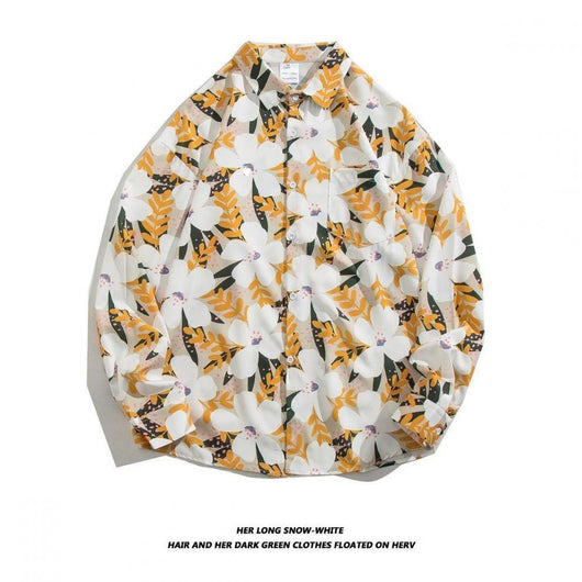 Camisa Retro Holgada Estilo Hong Kong con Estampado de Manga Larga para Hombre - Image 31