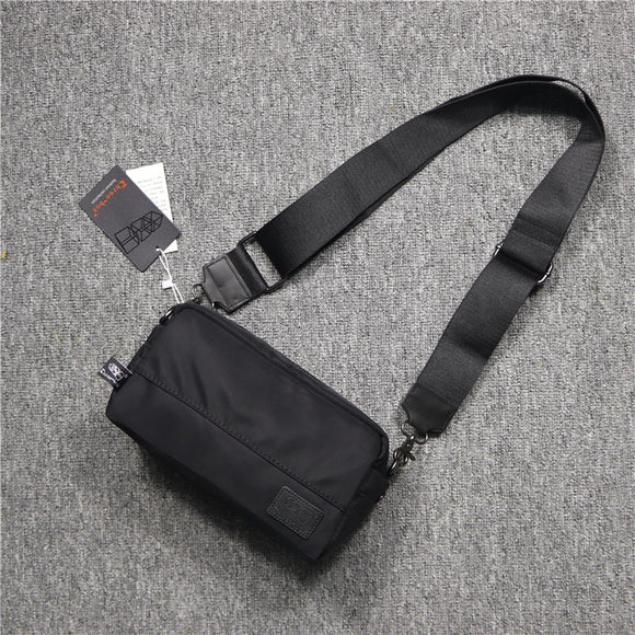 Bolsa Mensageiro Casual de Lona Oxford e Nylon - Mochila Quadrada Japonesa Compacta