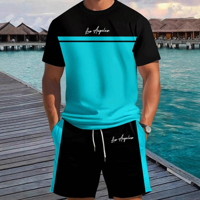 Conjunto Deportivo Casual para Hombre - Playera y Pantalón Corto Estampado - Image 4