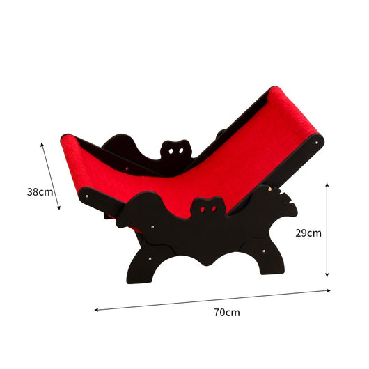 Reclinador para Gatos Murciélago Halloween Negro y Rojo - Image 5