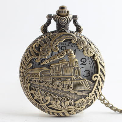 Reloj de Bolsillo Clásico Grande con Diseño Nostálgico de Locomotora Hueca - Image 7