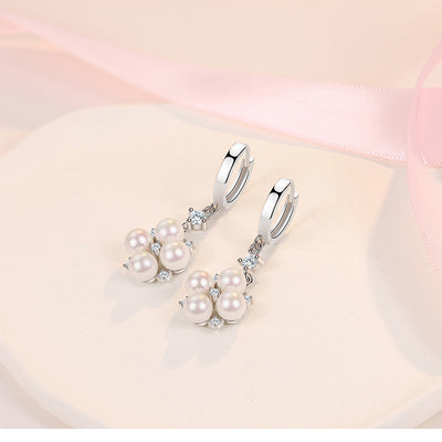 Aretes Largos con Perlas y Cristales Brillantes - Image 7