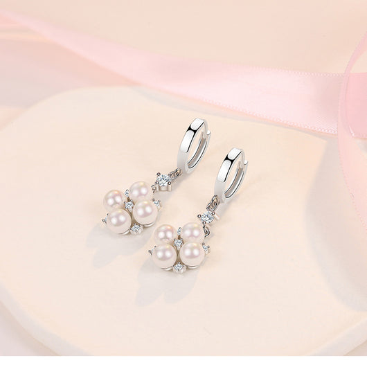 Aretes Largos con Perlas y Cristales Brillantes - Image 7