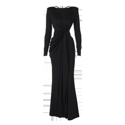 Vestido Largo Ajustado con Espalda Hueca - Manga Larga Sexy - Image 12
