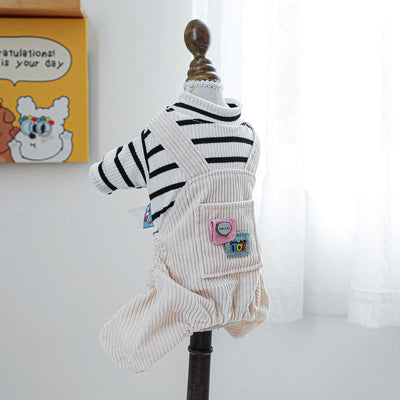 Mono Overol a Rayas para Mascotas - Diseño Clásico Blanco y Negro con Bolsillo - Image 16