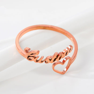 Anillo Personalizado de Acero Titanio con Letras en Acero Inoxidable - Image 3