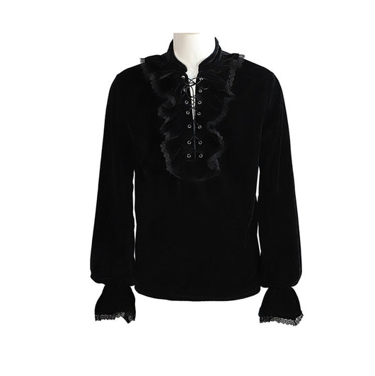 Camisa Vintage de Terciopelo Estilo Gótico Medieval para Hombre - Image 11