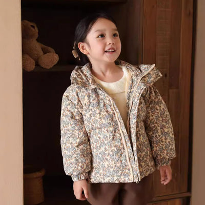 Abrigo Acolchado Niña Estilo Coreano con Diseño Floral - Chaqueta Térmica Infantil Elegante - Image 14