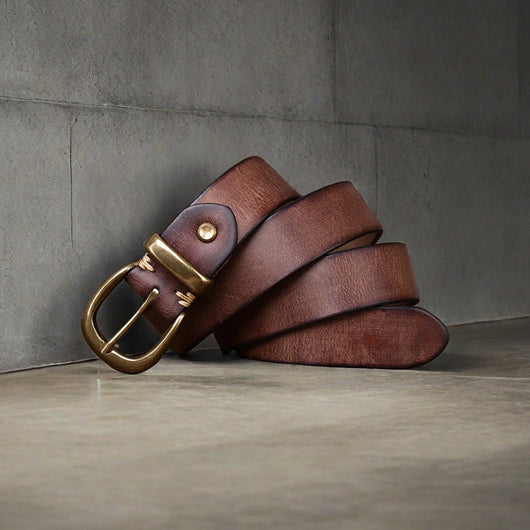 Cinturón de Cuero Genuino para Hombre - Casual y Resistente