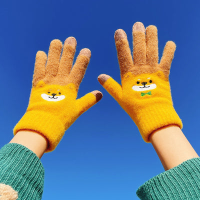 Guantes Tejidos de Invierno con Contraste de Colores y Forro Polar para Mujer - Image 52