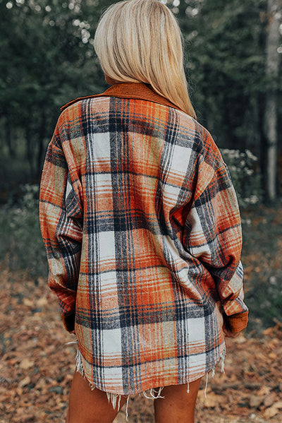 Chaqueta Camisera Patchwork de Pana para Mujer - Otoño e Invierno - Image 15