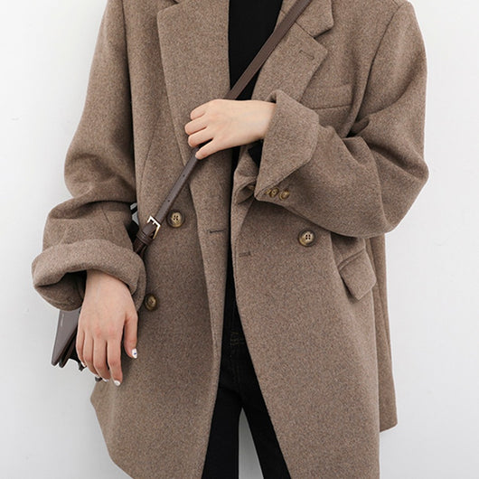Blazer de Lana para Mujer con Hombros Anchos - Image 4