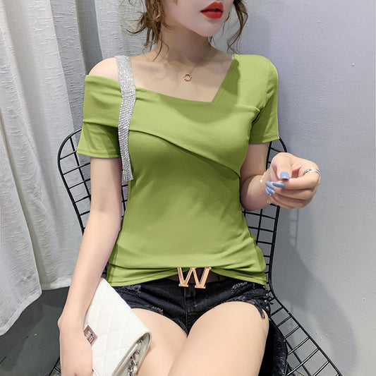 Playera Coreana Slim Fit de Manga Corta para Mujer - Verano