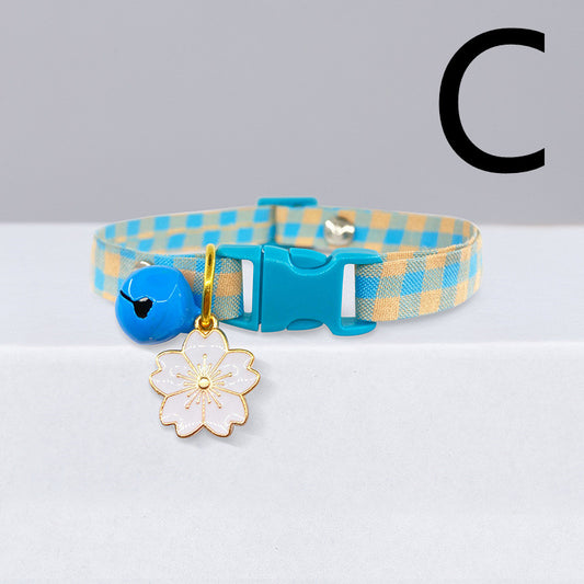Collar Cuadriculado para Gatos con Campana